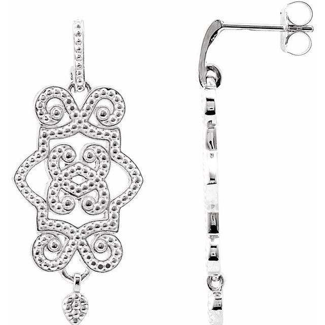 Deesha Traditional Earrings in 9K White Gold