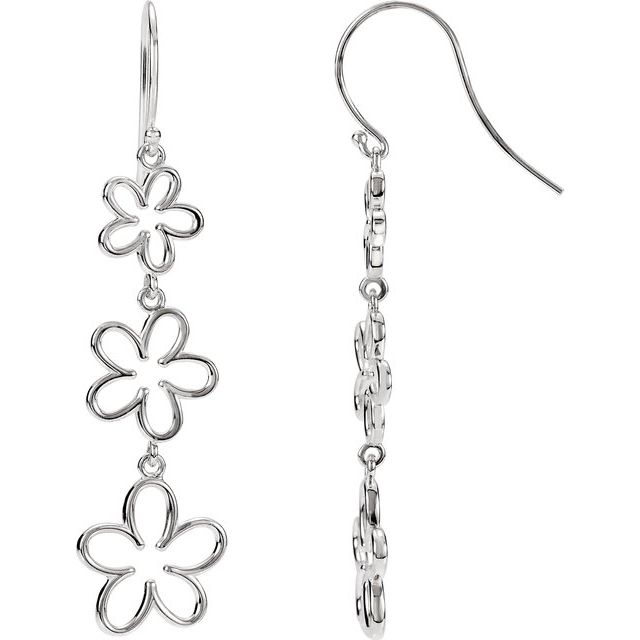 Dafiya Traditional Earrings in 9K White Gold