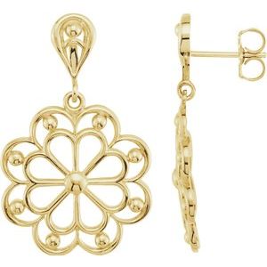 Dahna Traditional Earrings in 9K White Gold