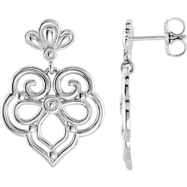 Daima Traditional Earrings in 9K White Gold