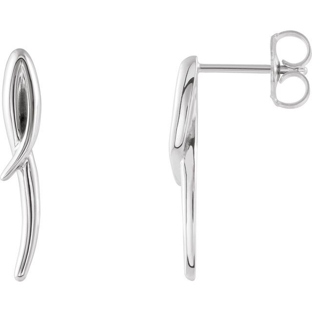 Doba Traditional Earrings in 9K White Gold