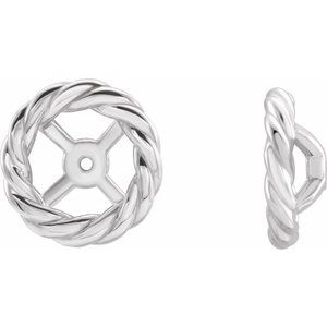 Dhuha Traditional Earrings in 9K White Gold