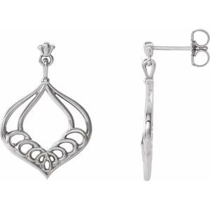 Dityaa Traditional Earrings in 9K White Gold