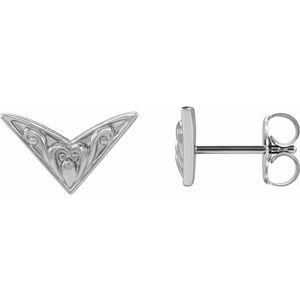 Dominca Traditional Earrings in 9K White Gold