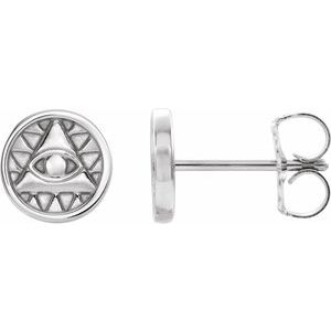 Doyel Traditional Earrings in 9K White Gold