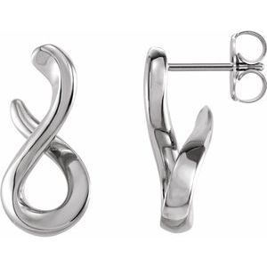 Daiane Traditional Earrings in 9K White Gold