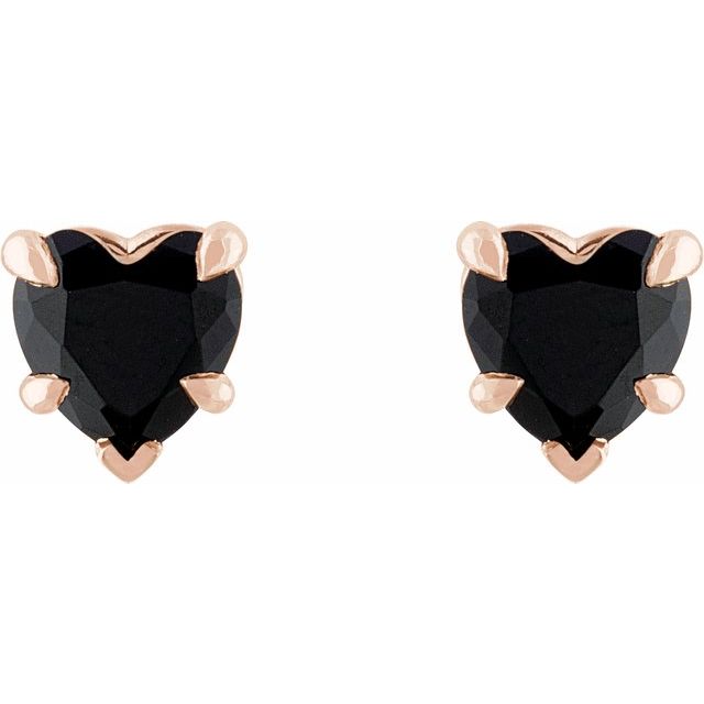 0.2 Ct Black Heart Cut Stajina  Studs Diamond Earrings in Silver 925