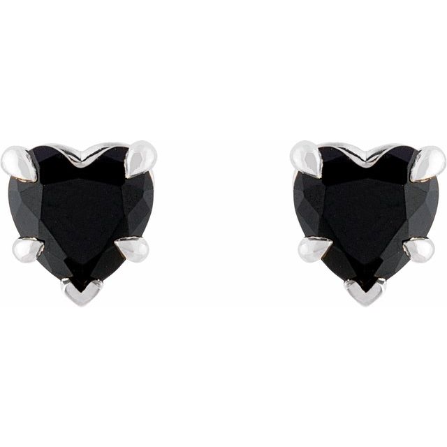 0.2 Ct Black Heart Cut Stajina  Studs Diamond Earrings in Silver 925