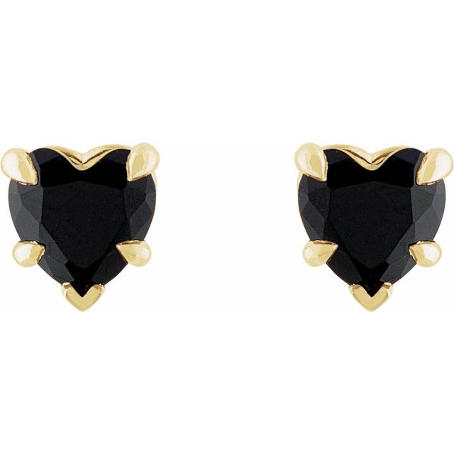 0.2 Ct Black Heart Cut Stajina  Studs Diamond Earrings in Silver 925