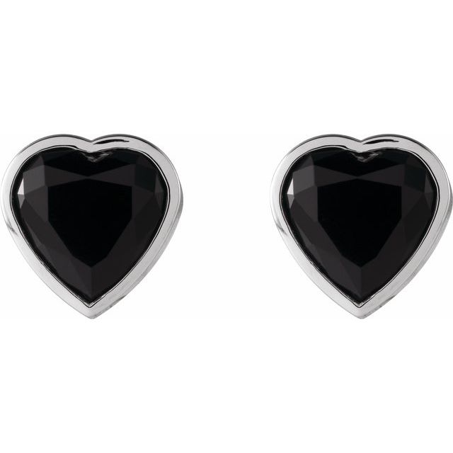 0.2 Ct Black Heart Cut Stefenna  Studs Diamond Earrings in Silver 925