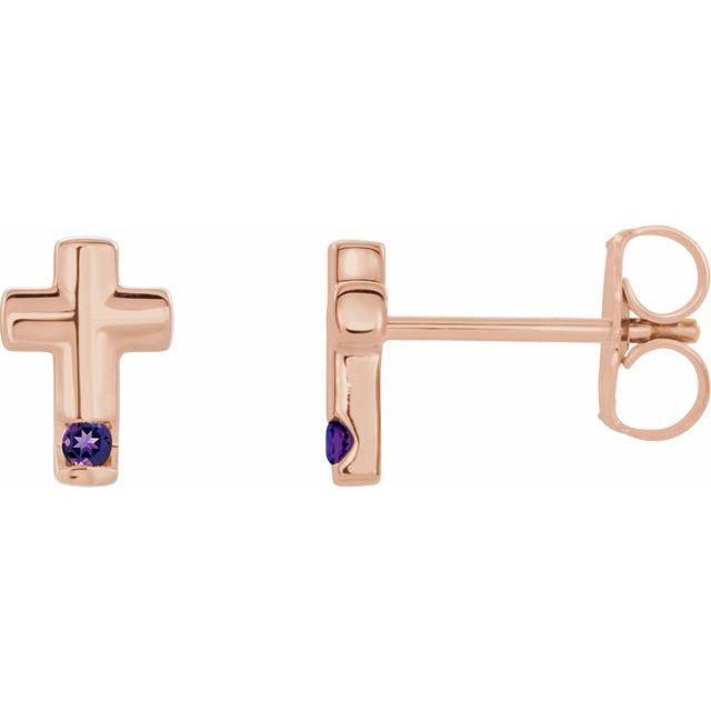 0.1 Ct Round Cut Petriciya Amethyst Diamond Earrings in Silver 925