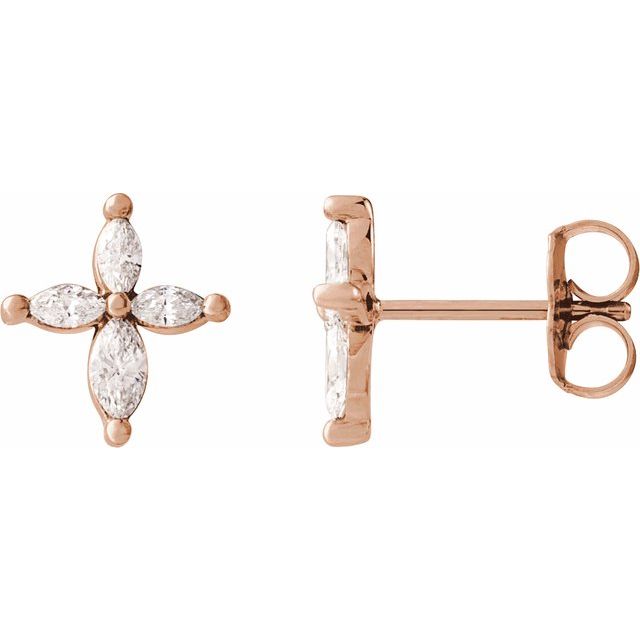 0.4 Ct Lab-Created Marquise Cut Pia  Studs Diamond Earrings in Silver 925
