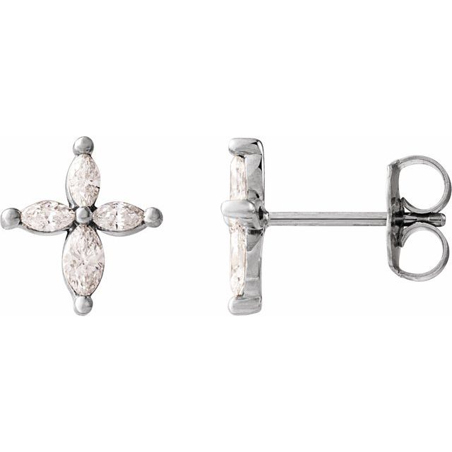 0.4 Ct Lab-Created Marquise Cut Pia  Studs Diamond Earrings in Silver 925