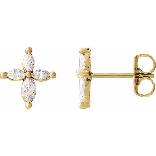 0.4 Ct Lab-Created Marquise Cut Pia  Studs Diamond Earrings in Silver 925