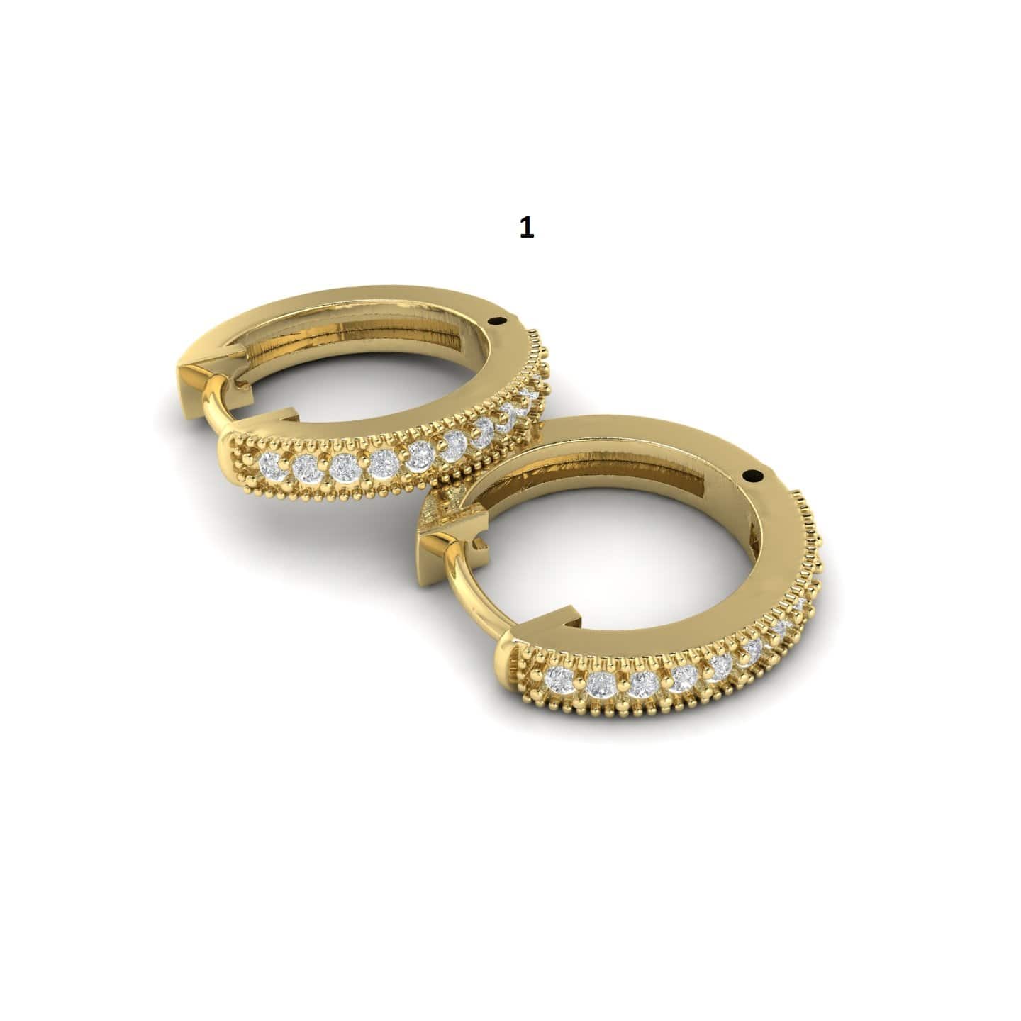 0.33 Ct Lab Grown Round Cut Racheal  Hoop Diamond Earrings in 9K Yellow Gold