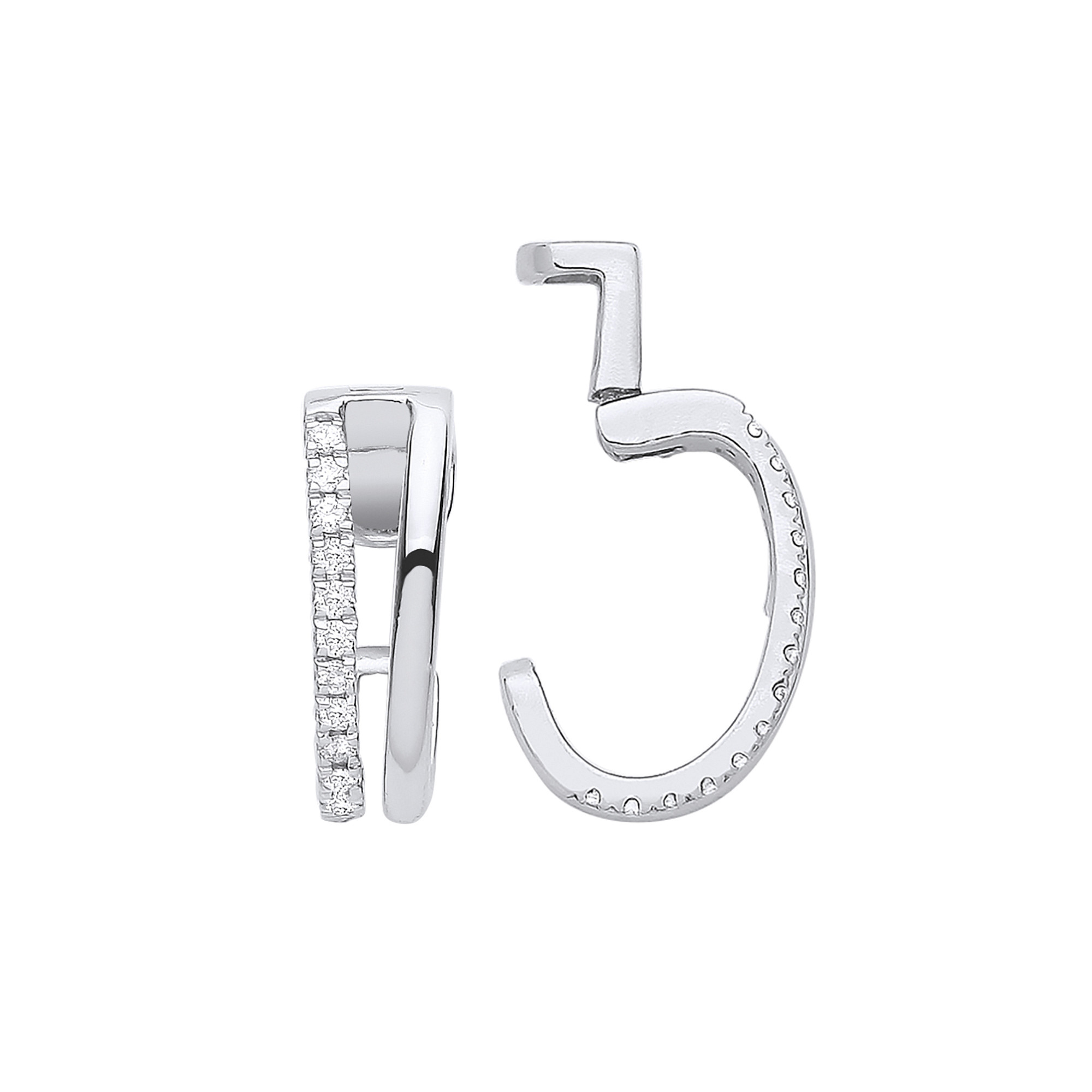 0.09 Ct Natural Round Cut Lilliana Diamond Earrings in 9K White Gold