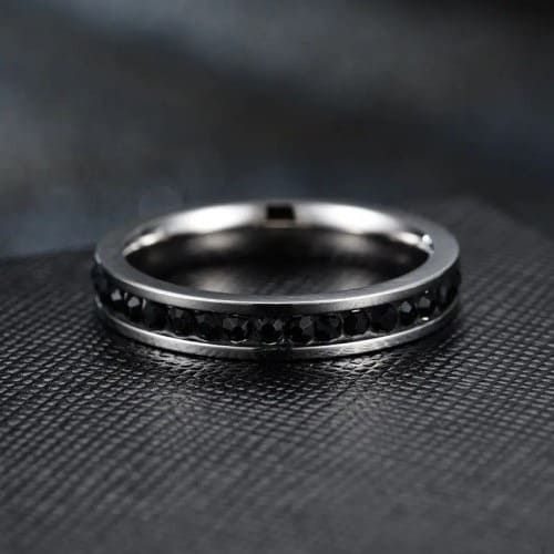 1.00 Carat Round Cut Black Diamond Channel Setting Full Eternity Ring