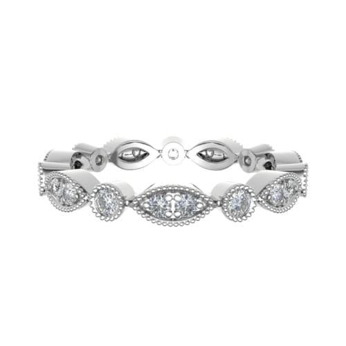0.4 Ct Lab-Created Round Cut Ellenora  Diamond Rings in 9K White Gold
