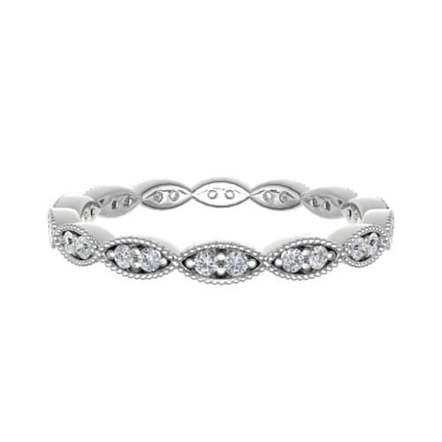 0.25 Ct Lab-Created Round Cut Emogene  Diamond Rings in 9K White Gold