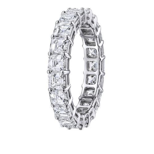 1.5 Ct Lab-Created Asscher Cut Ellyse  Diamond Rings in 9K White Gold