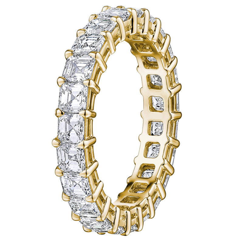 1.5 Ct Lab-Created Asscher Cut Ellyse  Diamond Rings in 9K White Gold