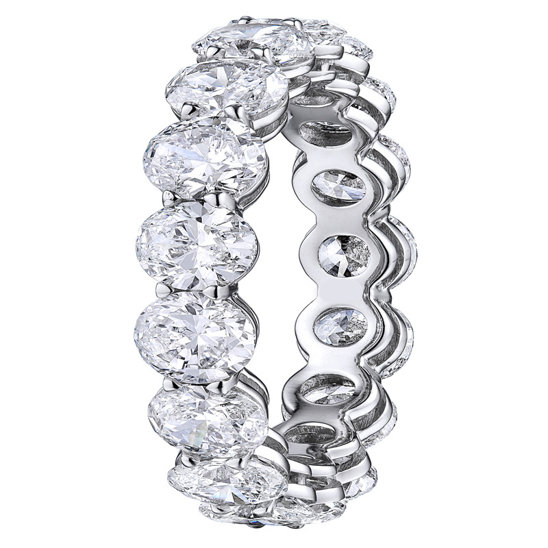 1.75 Ct Lab-Created Oval Cut Eanflead  Diamond Rings in 9K White Gold