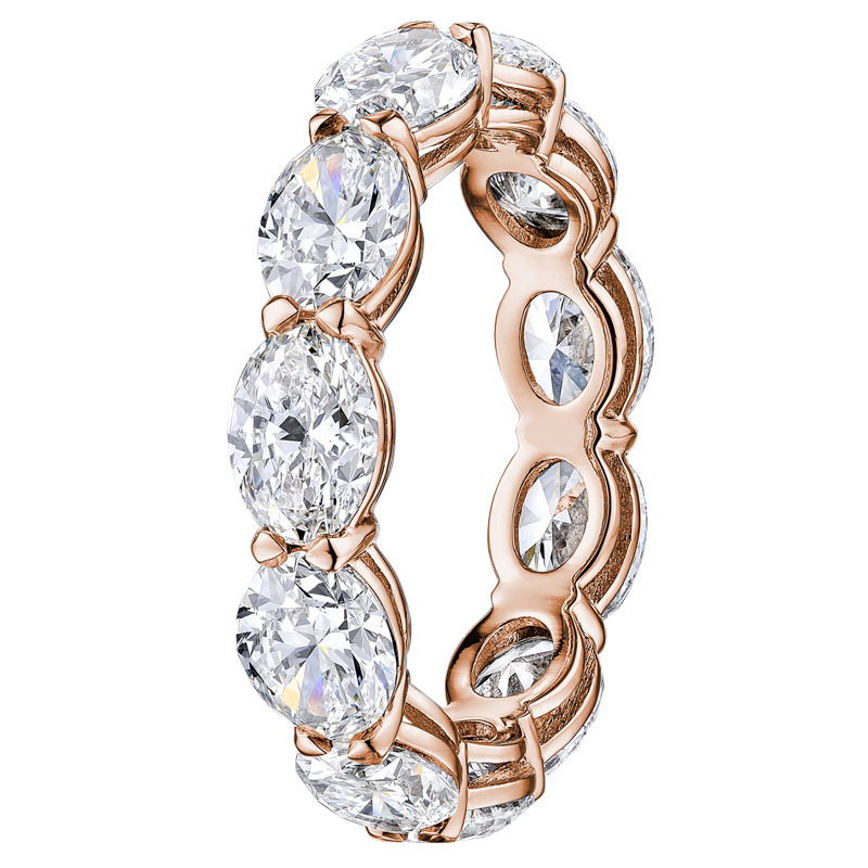 1.5 Ct Lab-Created Oval Cut Eama  Diamond Rings in 9K White Gold