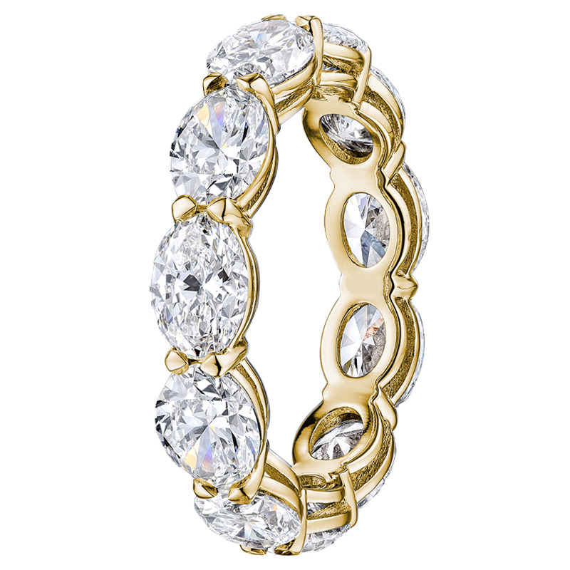 1.5 Ct Lab-Created Oval Cut Eama  Diamond Rings in 9K White Gold