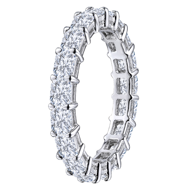 1.25 Ct Lab-Created Cushion Cut Ealhswuth  Diamond Rings in 9K White Gold
