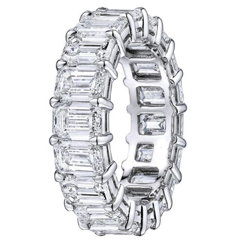 1.75 Ct Lab-Created Emerald Cut Emmalie  Diamond Rings in 9K White Gold