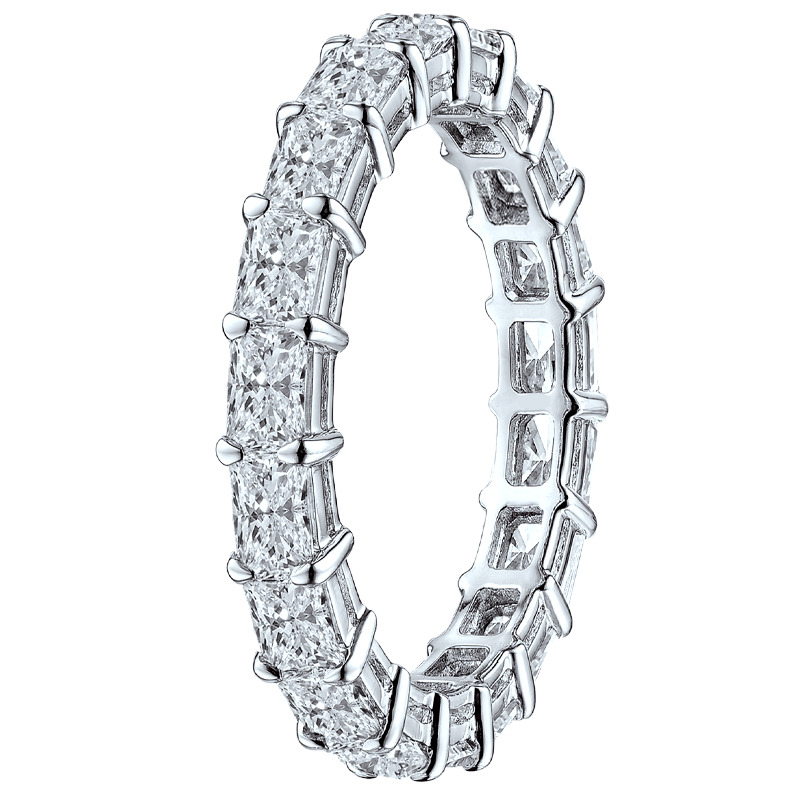 1.50 - 5.00 Carat Horizontal Radiant Cut Diamond Full Eternity Ring with Claw Set