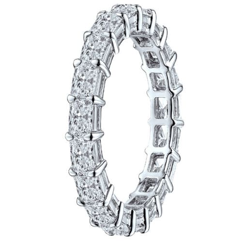 1.5 Ct Lab-Created Radiant Cut Elyn  Diamond Rings in 9K White Gold