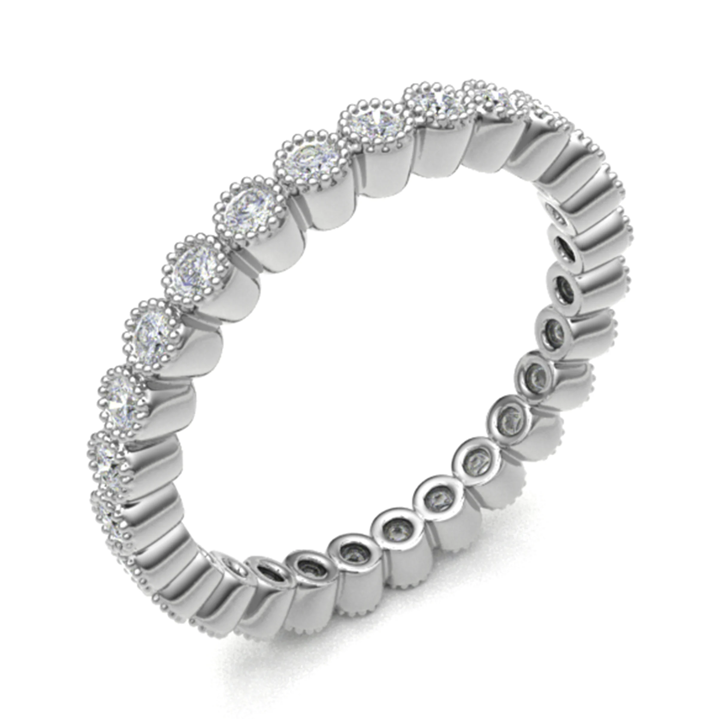 0.5 Ct Lab-Created Round Cut Emberlynn  Diamond Rings in 9K White Gold