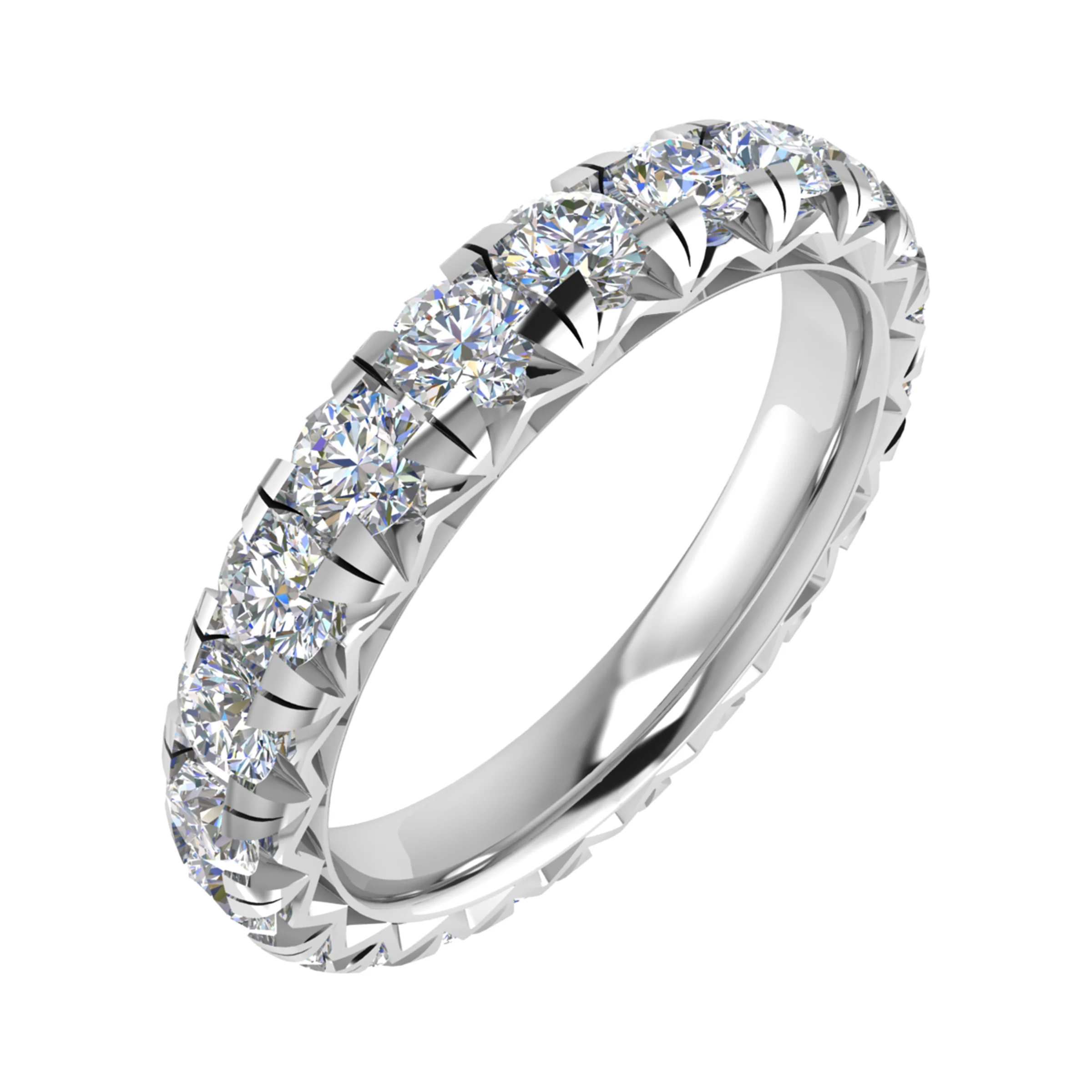 0.50 - 2.00 Carat Round Diamond Full Eternity Ring with Micro Claw Set