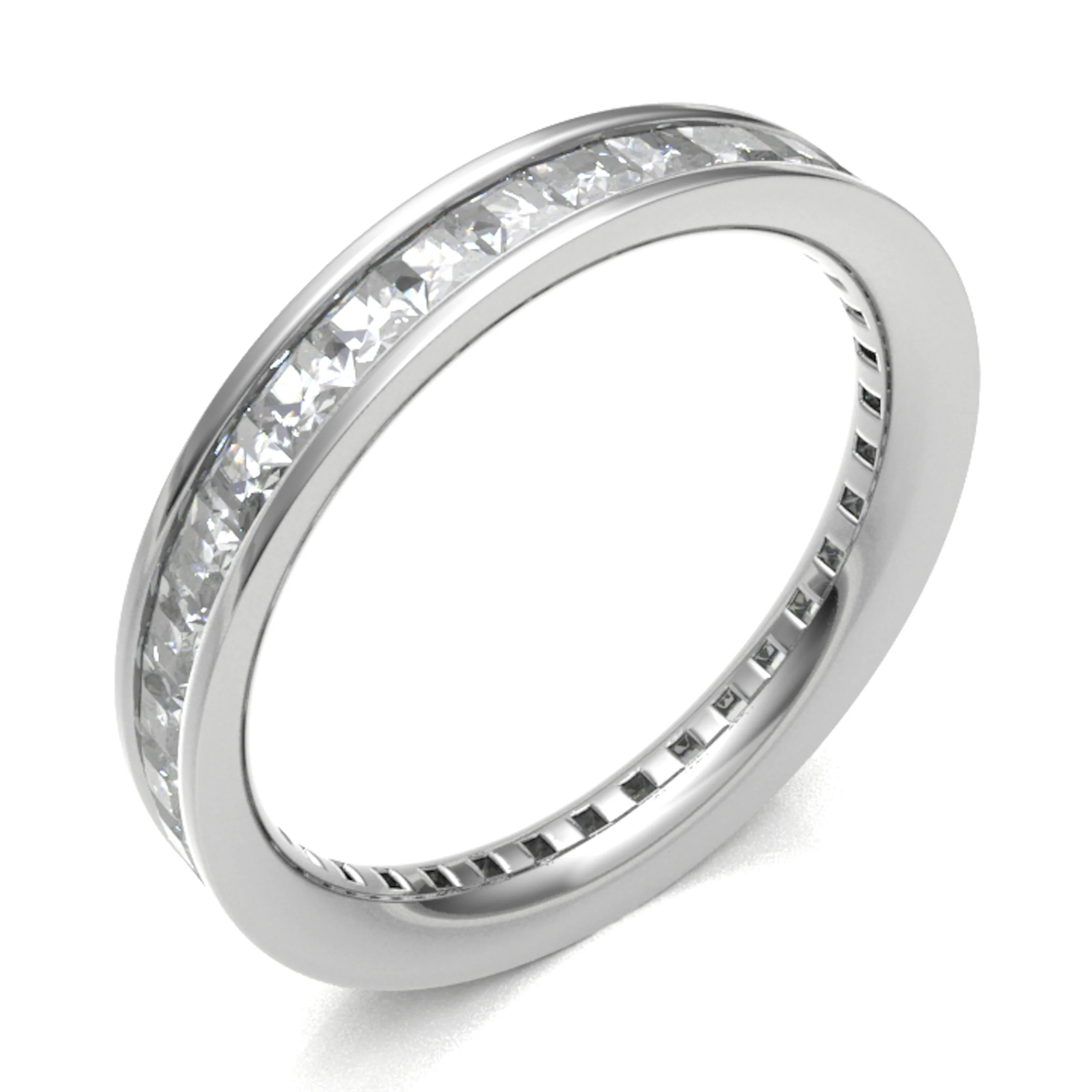 0.75 Ct Lab-Created Princess Cut Eadgyfu  Diamond Rings in 9K White Gold