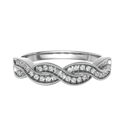 0.15 Ct Natural Round Cut Ellenore  Eternity Diamond Rings in 18K White Gold