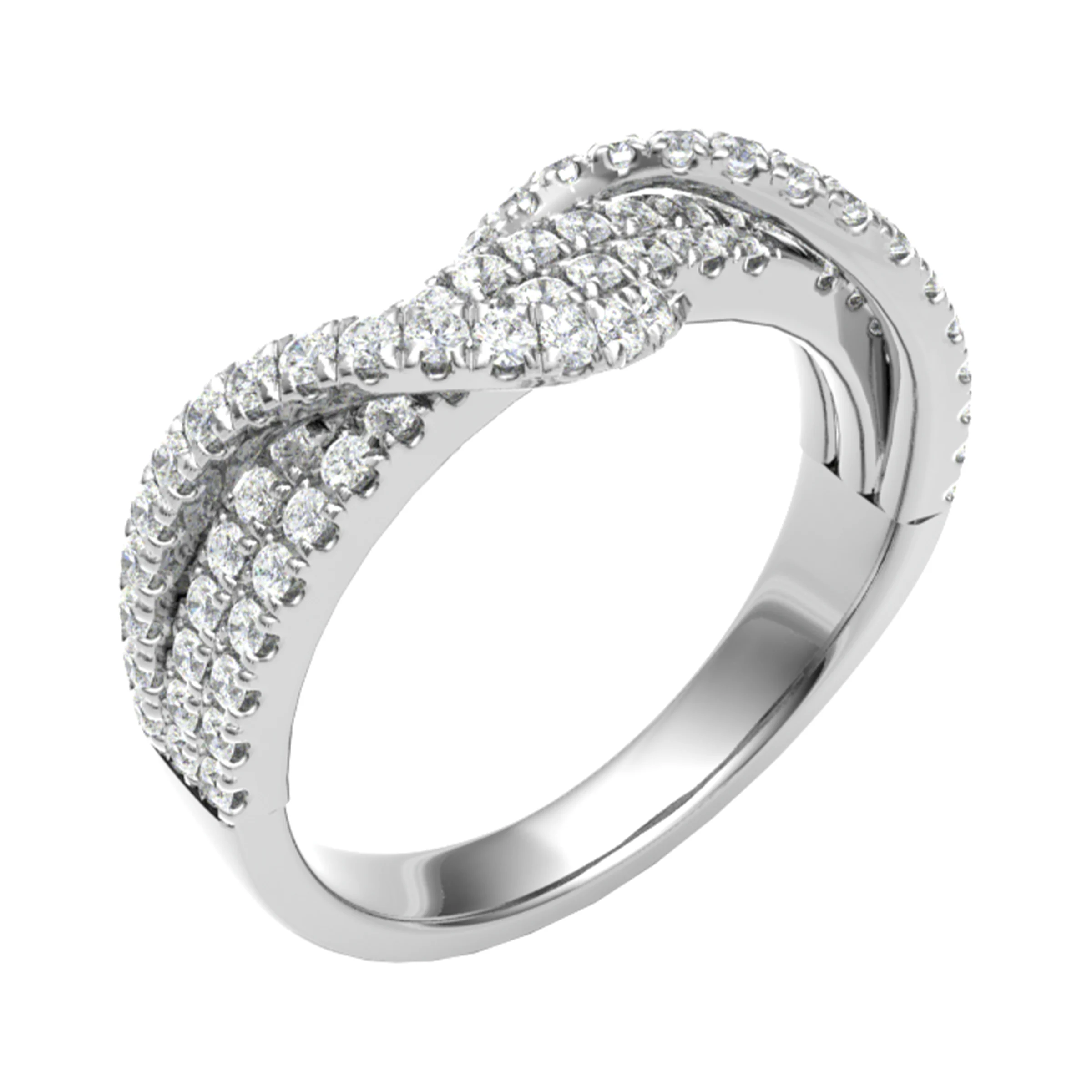 0.5 Ct Lab-Created Round Cut Earlene  Diamond Rings in 9K White Gold