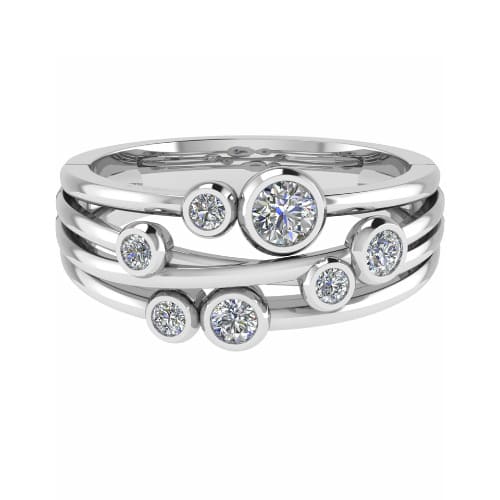 0.42 Ct Lab-Created Round Cut Evony  Diamond Rings in 9K White Gold