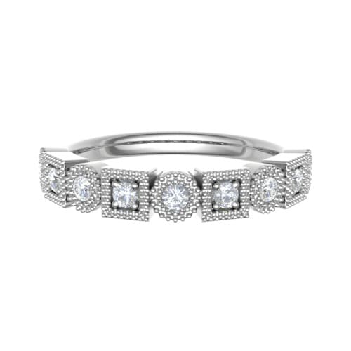 0.2 Ct Natural Round Cut Esta  Diamond Rings in 18K White Gold