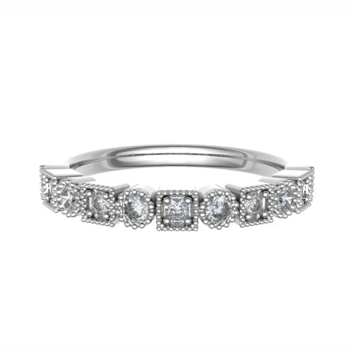0.25 Ct Natural Round Cut Elyce  Diamond Rings in 18K White Gold