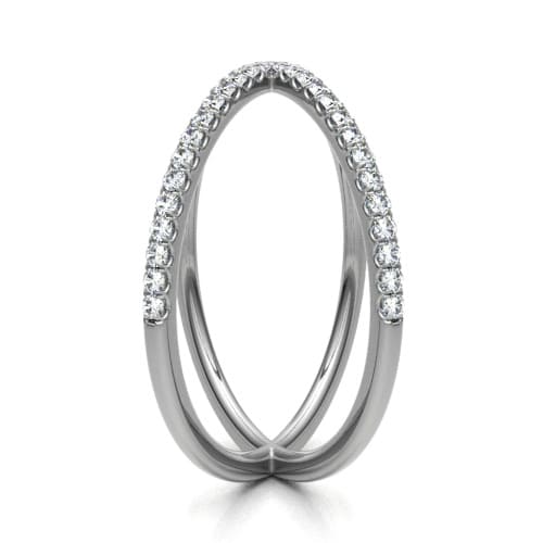 0.25 Carat Round Crisscross Style Half Eternity Ring with Micro Claw Set