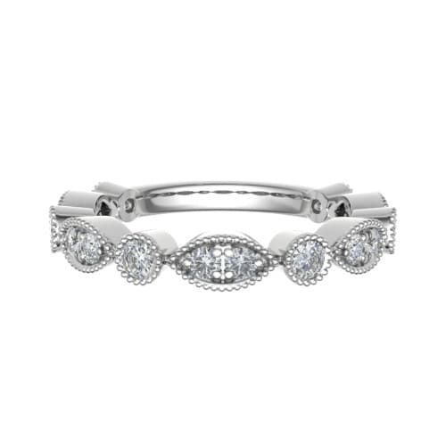 0.33 Ct Lab-Created Round Cut Eartha  Eternity Diamond Rings in 9K White Gold
