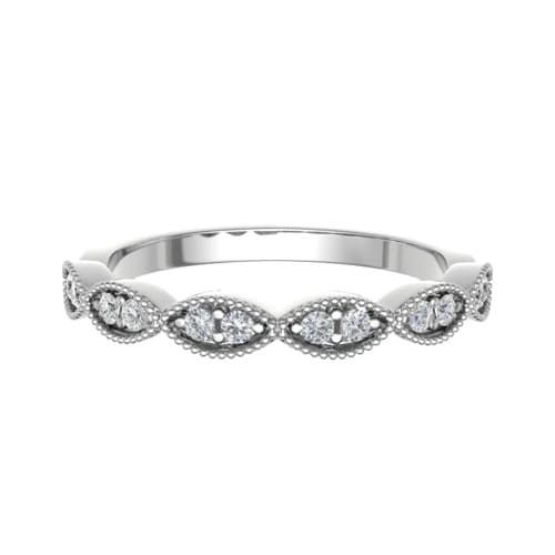 0.15 Ct Lab-Created Round Cut Edythe  Diamond Rings in 9K White Gold