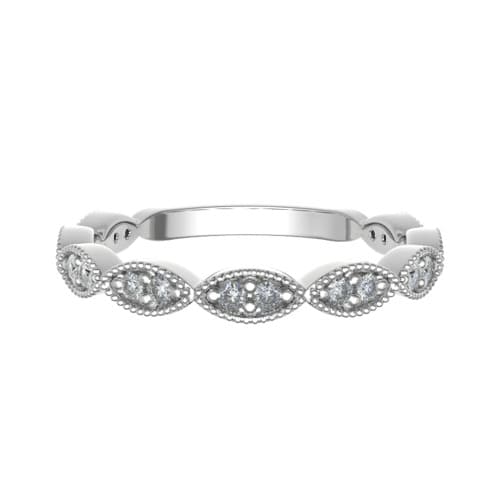 0.2 Ct Lab-Created Round Cut Eydie  Diamond Rings in 9K White Gold