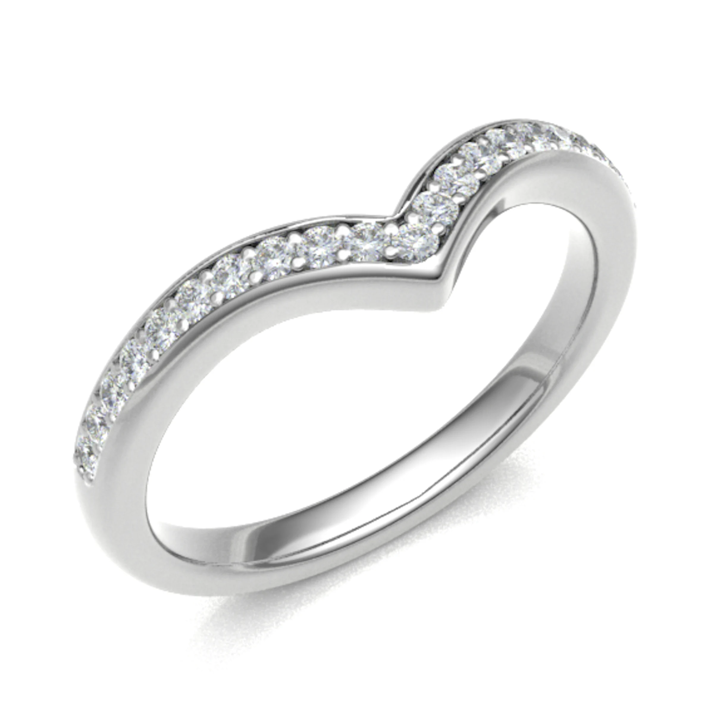 0.15 Ct Natural Round Cut Elfre  Eternity Diamond Rings in 18K White Gold