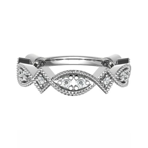 0.25 Ct Lab-Created Round Cut Erna  Diamond Rings in 9K White Gold