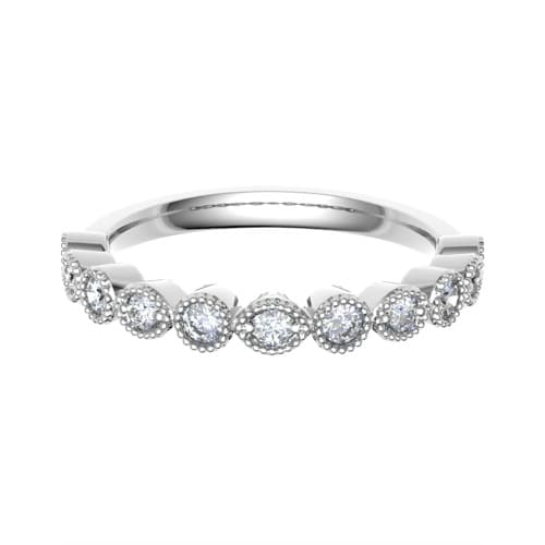 0.25 Ct Natural Round Cut Euna  Diamond Rings in 18K White Gold