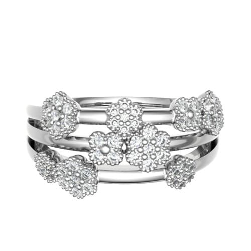 0.33 Ct Lab-Created Round Cut Eilene  Diamond Rings in 9K White Gold