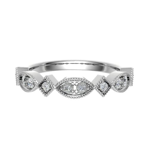 0.2 Ct Lab-Created Round Cut Ellyce  Diamond Rings in 9K White Gold