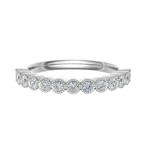 0.15 Ct Natural Round Cut Evalie  Diamond Rings in 9K White Gold